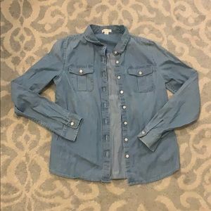 CrewcutsJ Crew denim long sleeve button up size 14